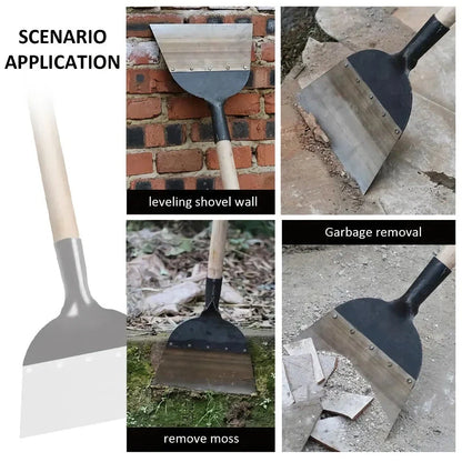 Heavy-Duty Multifunctional Garden Cleaning Shovel made of manganese steel with a flat head for efficient gardening and cleaning tasks