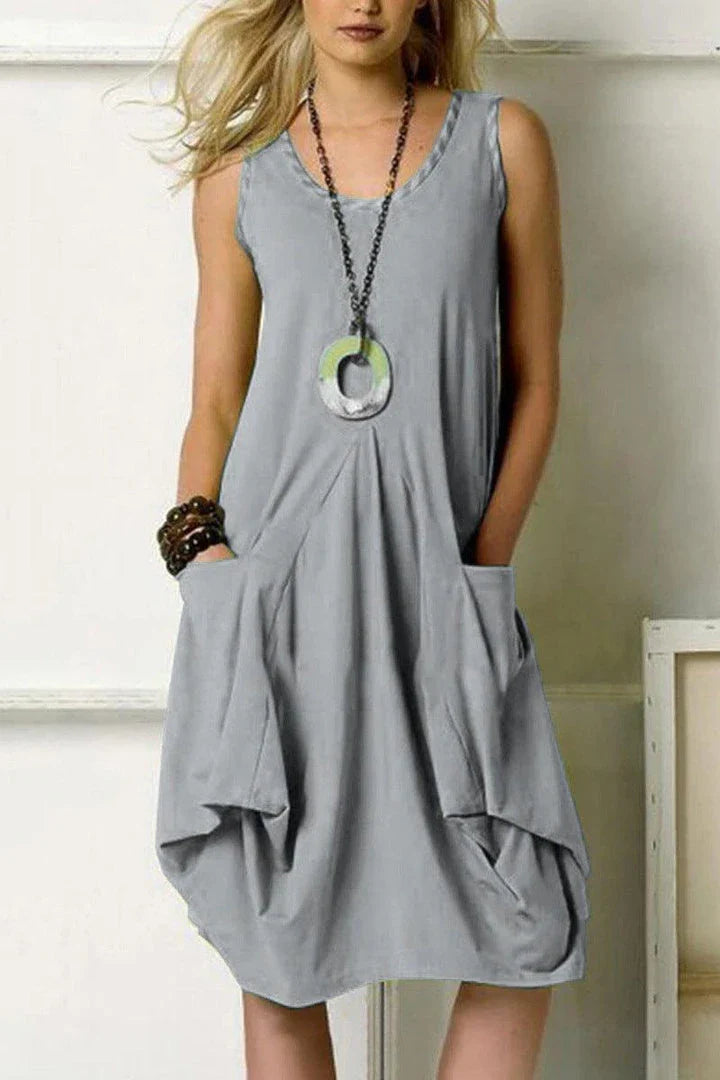 Irregular Knit Vest Dress in Vibrant Orange - Comfortable, Stylish, and Uniquely Designed Dress