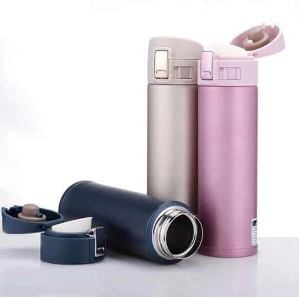 Compact and Colorful Stainless Steel Thermos in Gold Color, Keeps Drinks Hot or Cold for Hours