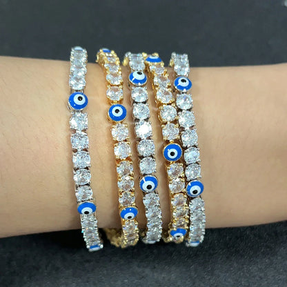 Fashionable Diamond Zircon Bracelet with Elegant Copper Construction and Sparkling Zircon Stones