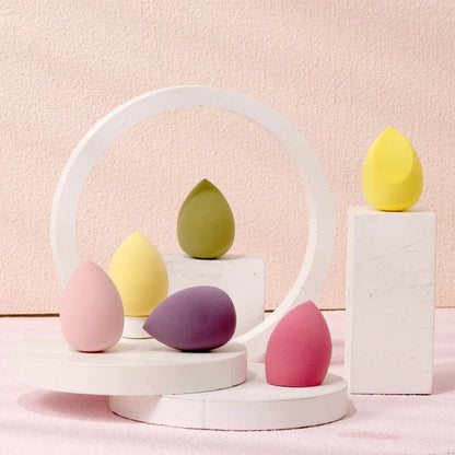 4-piece set of soft, pink makeup sponges for flawless foundation, concealer, and contour application