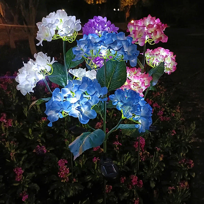 Hhomeenjoy Captivating Hydrangea Rose Solar LED Garden Lights - Elegant Outdoor Decor