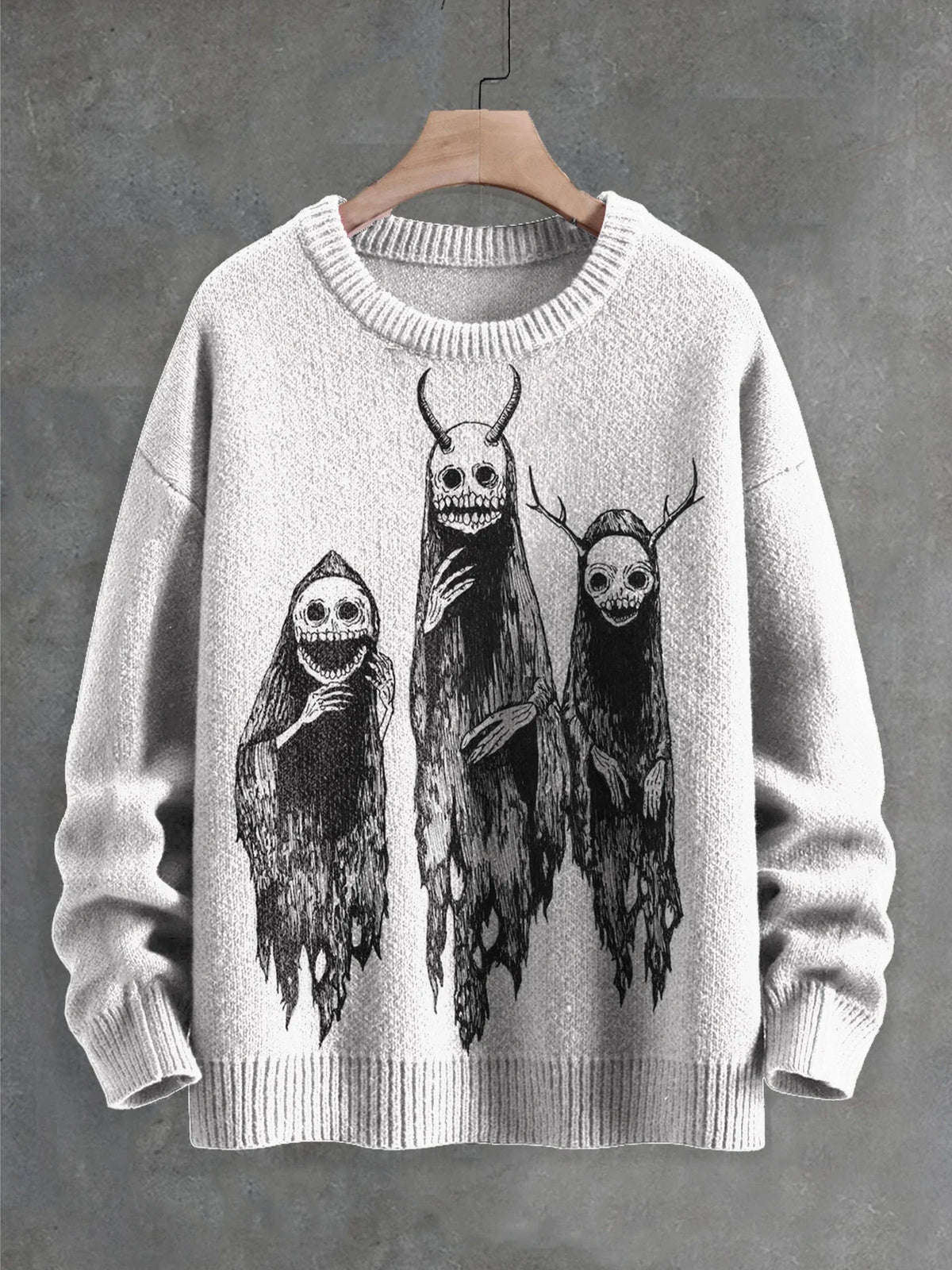 Ghostly Halloween sweater with playful ghost design, available in a variety of colors and sizes