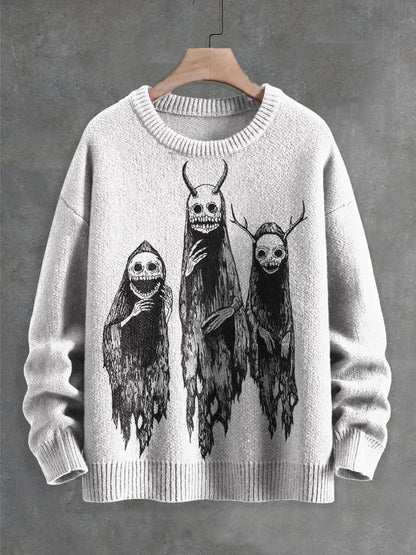 Ghostly Halloween sweater with playful ghost design, available in a variety of colors and sizes