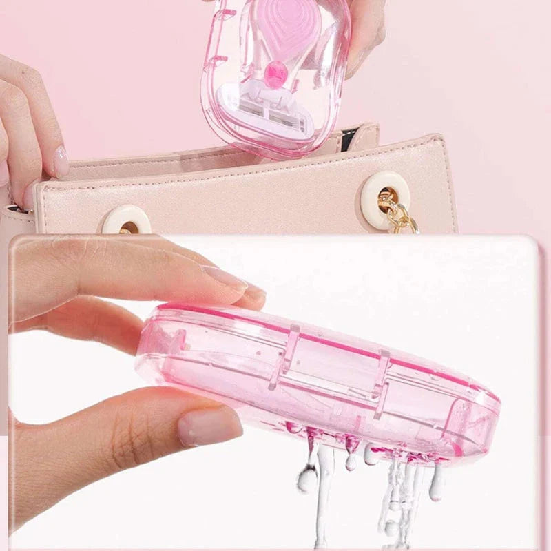 Compact women's facial hair remover razor with aloe vera strip for smooth, irritation-free shaving