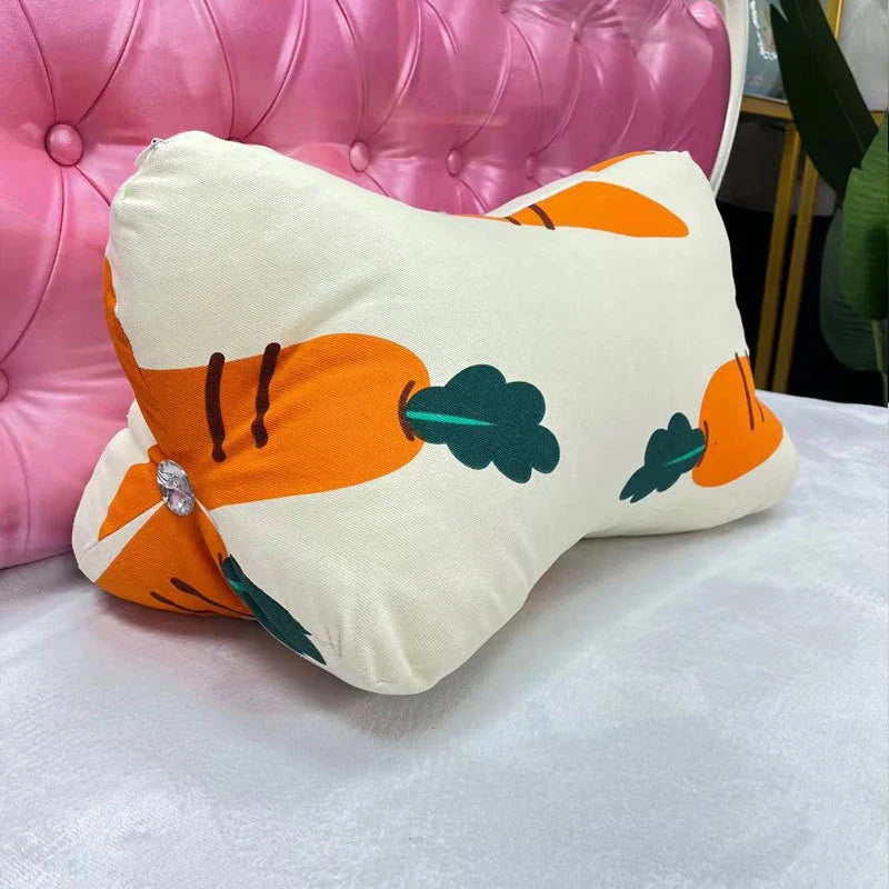 Multifunctional sofa cushion with vibrant cartoon-inspired designs, including flowers, plants, and cloud patterns, adding a playful touch to any living space.