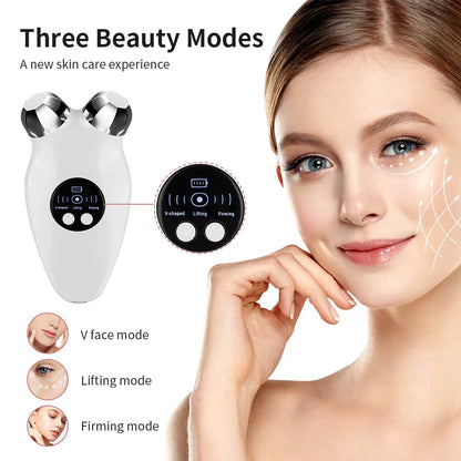 Microcurrent Face Lifting and Firming Device with Warm Compress - Achieve a Youthful, Lifted Complexion