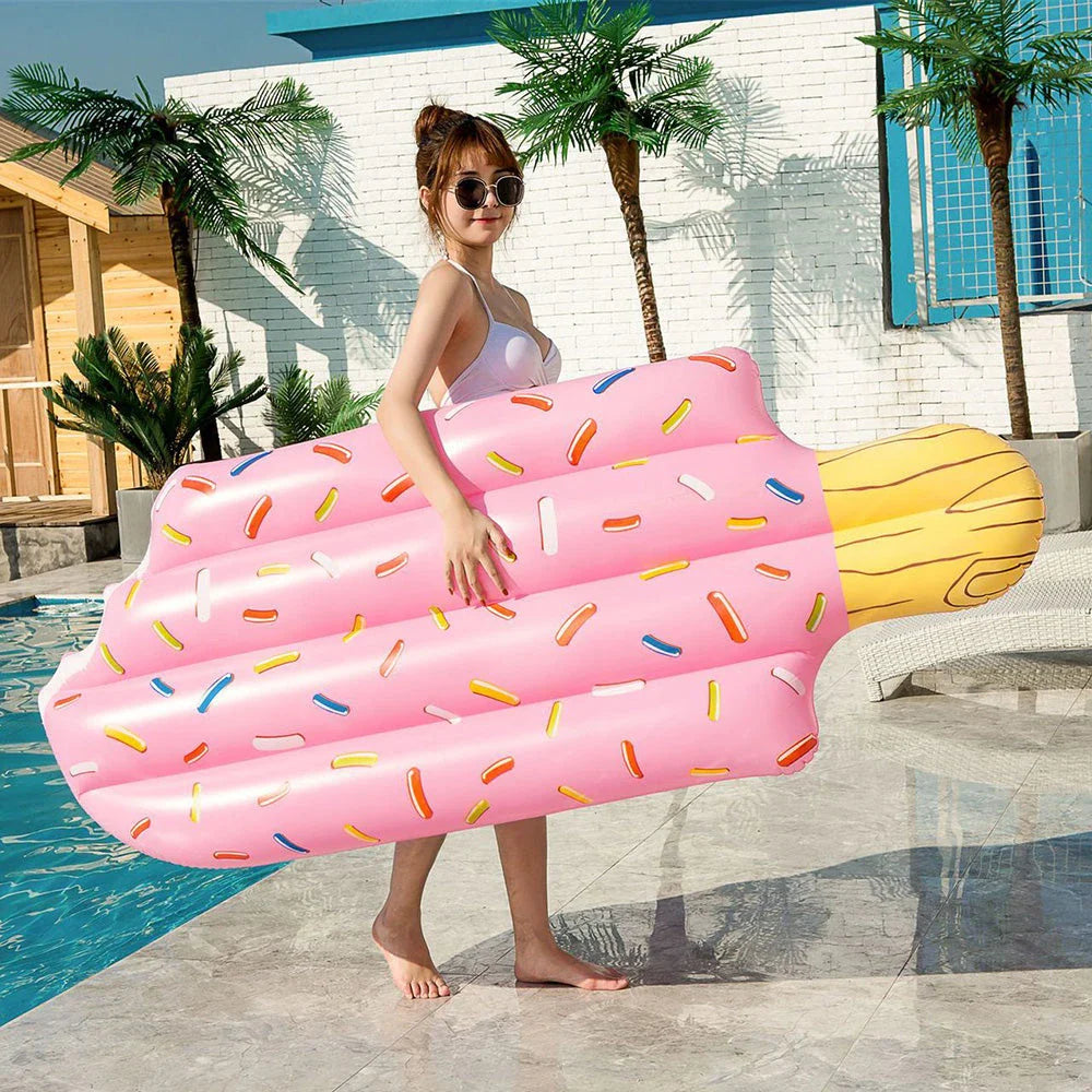 Deluxe Ice Cream-Inspired Inflatable Swim Float for Relaxing Pool and Beach Days