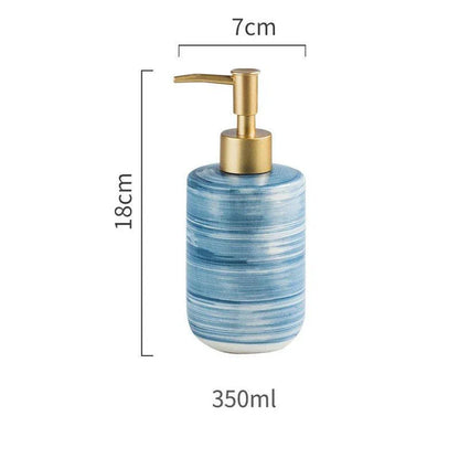 Luxury Nordic-Style Ceramic Soap Dispenser Set with smooth, glossy finish and easy-to-use press pump