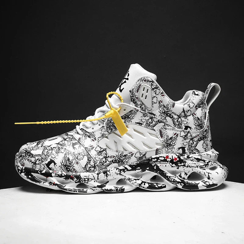 Premium men's winter basketball shoes with microfiber upper and rubber sole for performance and style