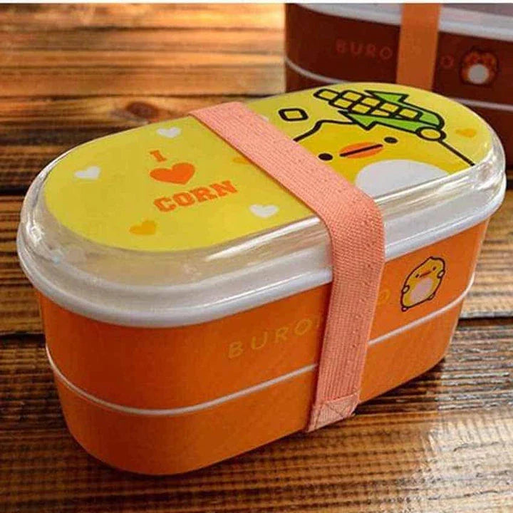 Stylish and eco-friendly cartoon-inspired portable lunch box with BPA-free plastic construction