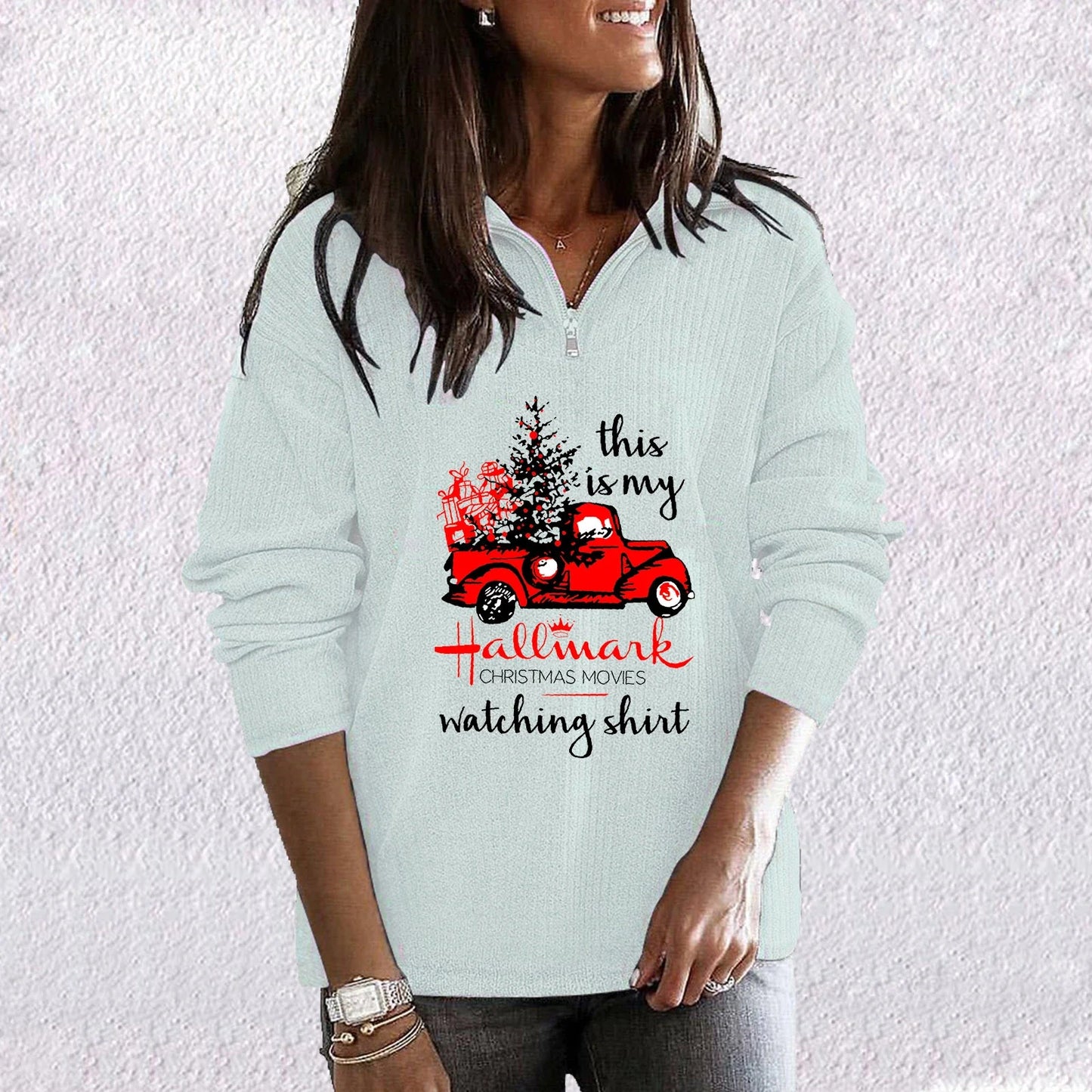 Premium Cashmere Zipper Sweater for Stylish Women in White, Black, Dark Gray, Light Blue, and Light Gray Colors