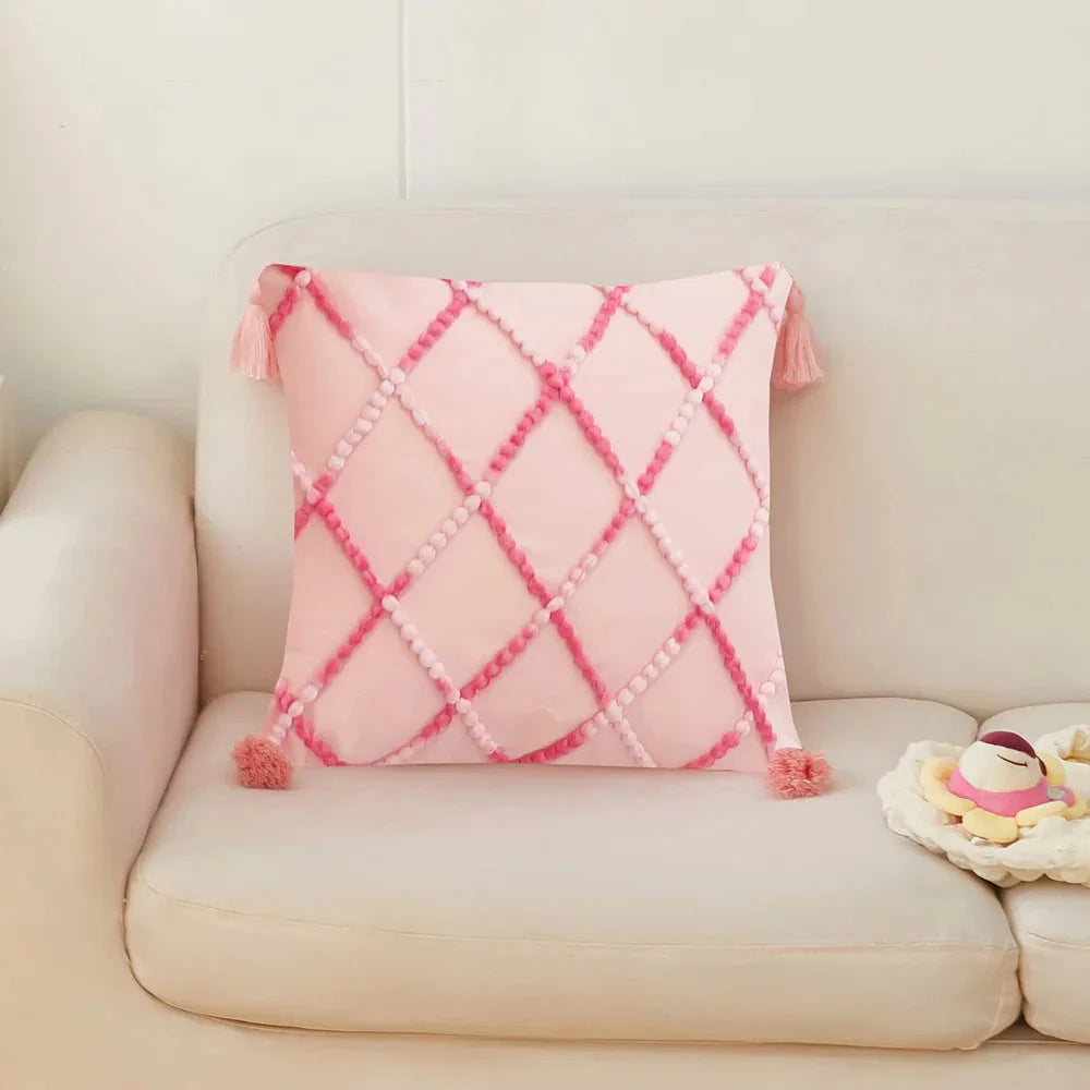Stylish Nordic-inspired decorative cushion cover with gradient colors and geometric pattern