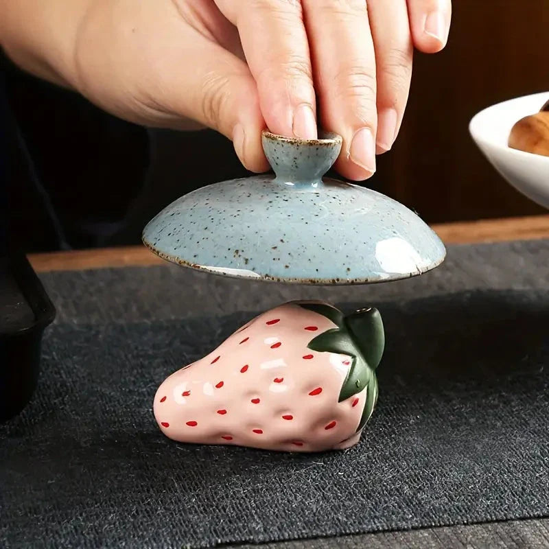 Hhomeenjoy Calming Porcelain Strawberry Incense Holder for Relaxing Aromatherapy