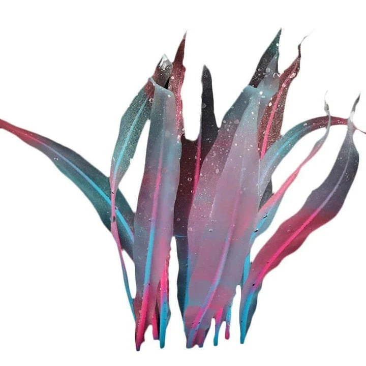 Realistic-looking artificial seaweed aquarium decor in a purple color, perfect for adding natural ambiance and beauty to any fish tank or aquarium.