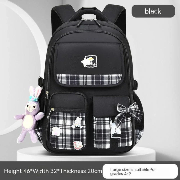 Large capacity cartoon-style backpack for children, featuring a spacious interior, durable nylon construction, and a waterproof, breathable design.