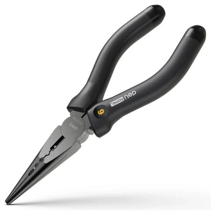 6-Inch Multi-Purpose Long Nose Pliers with Chrome Vanadium Steel Construction and Rubberized Grip for Electricians and DIY Enthusiasts