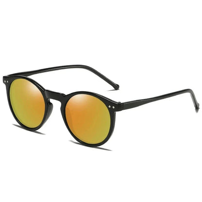 Retro round polarized sunglasses with UV400 protection, stylish frame design, and durable construction