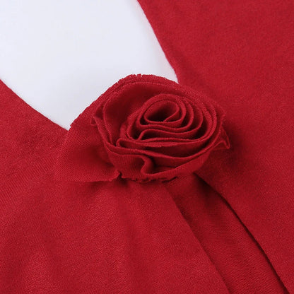 Chic knit halter vest with a captivating 3D floral pattern, delivering a trendy and versatile look for any occasion.