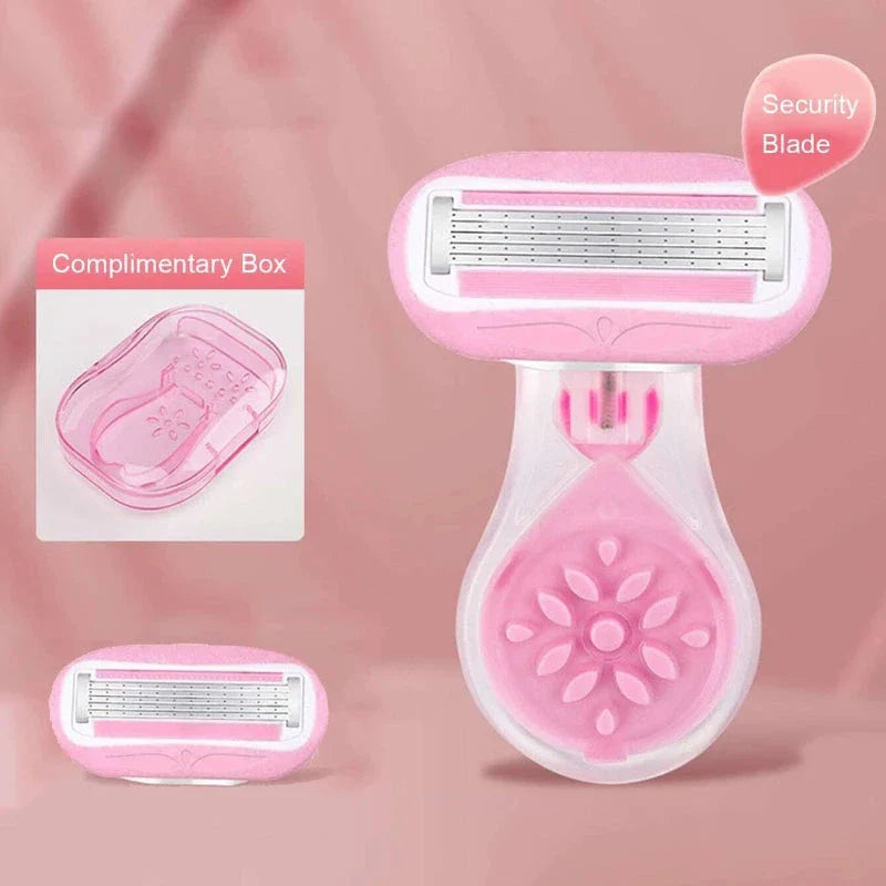 Compact women's facial hair remover razor with aloe vera strip for smooth, irritation-free shaving