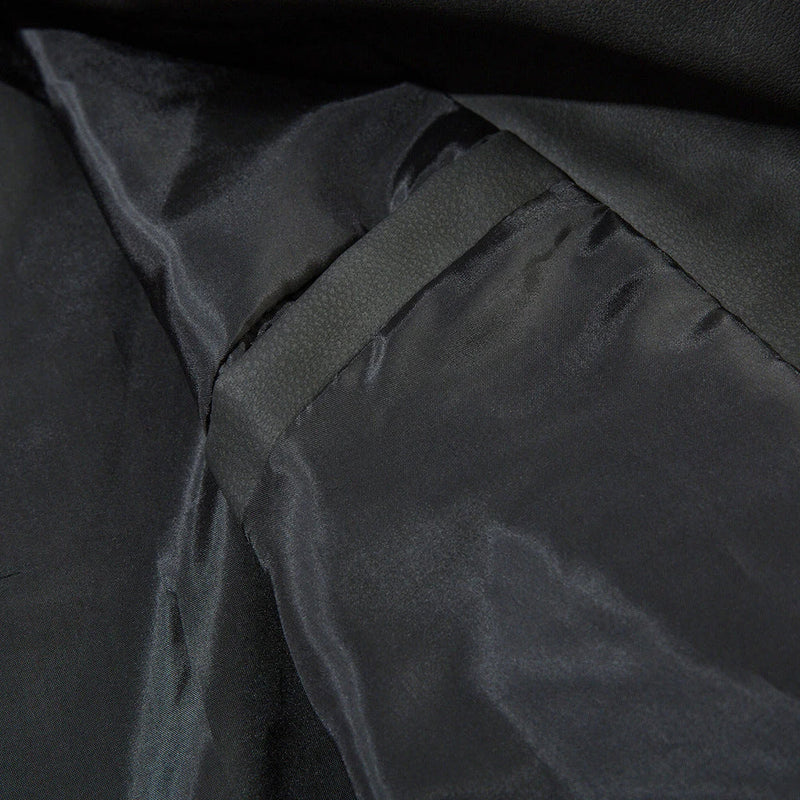 Hhomeenjoy Fashionable Loose PU Leather Jacket with Star Embroidery