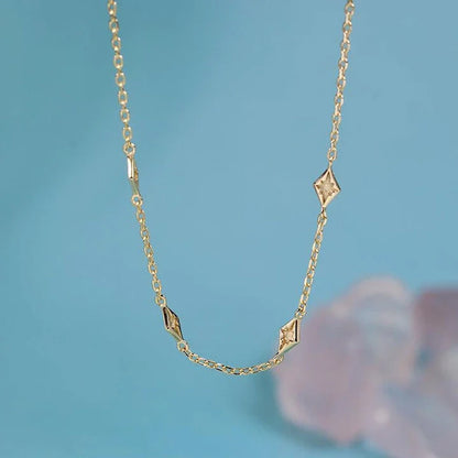 A sterling silver necklace with a delicate geometric pendant design, perfect for women's everyday wear and special occasions.