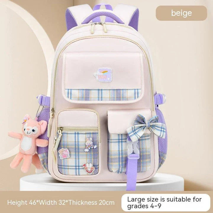 Large capacity cartoon-style backpack for children, featuring a spacious interior, durable nylon construction, and a waterproof, breathable design.