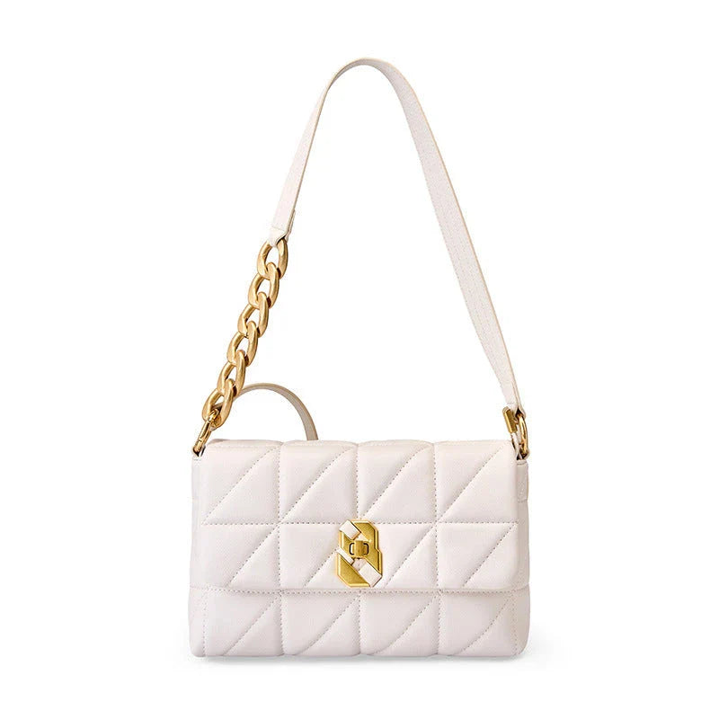 Trendha Premium Genuine Leather Crossbody Bag in White - Versatile, Durable, and Stylish Accessory for Modern Women