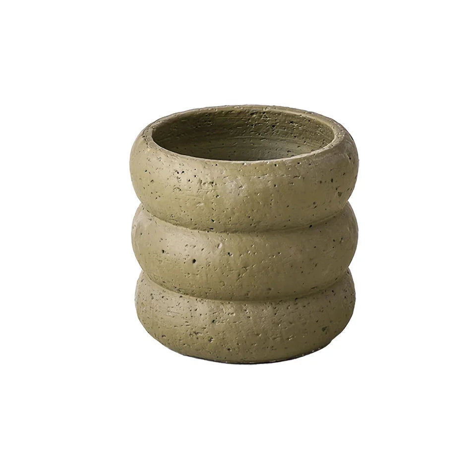 Modern minimalist cement flower pot with Nordic-inspired design, available in small and medium sizes for indoor and outdoor use