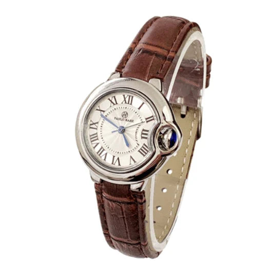 Stainless steel men's watch with large dial, calendar function, and adjustable band