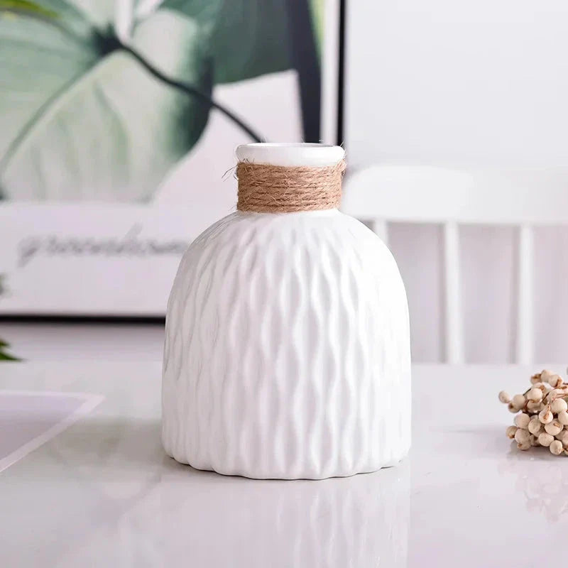 Modern decorative flower vase made from durable recycled plastic in a variety of chic colors