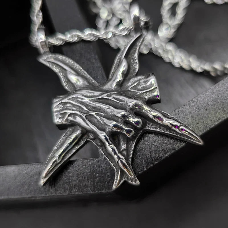 Titanium Steel 3D Pendant Necklace with Adjustable Chain for Men and Women