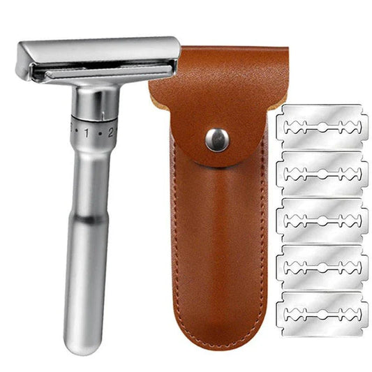 Customizable zinc alloy safety razor with adjustable settings for a close, smooth shave