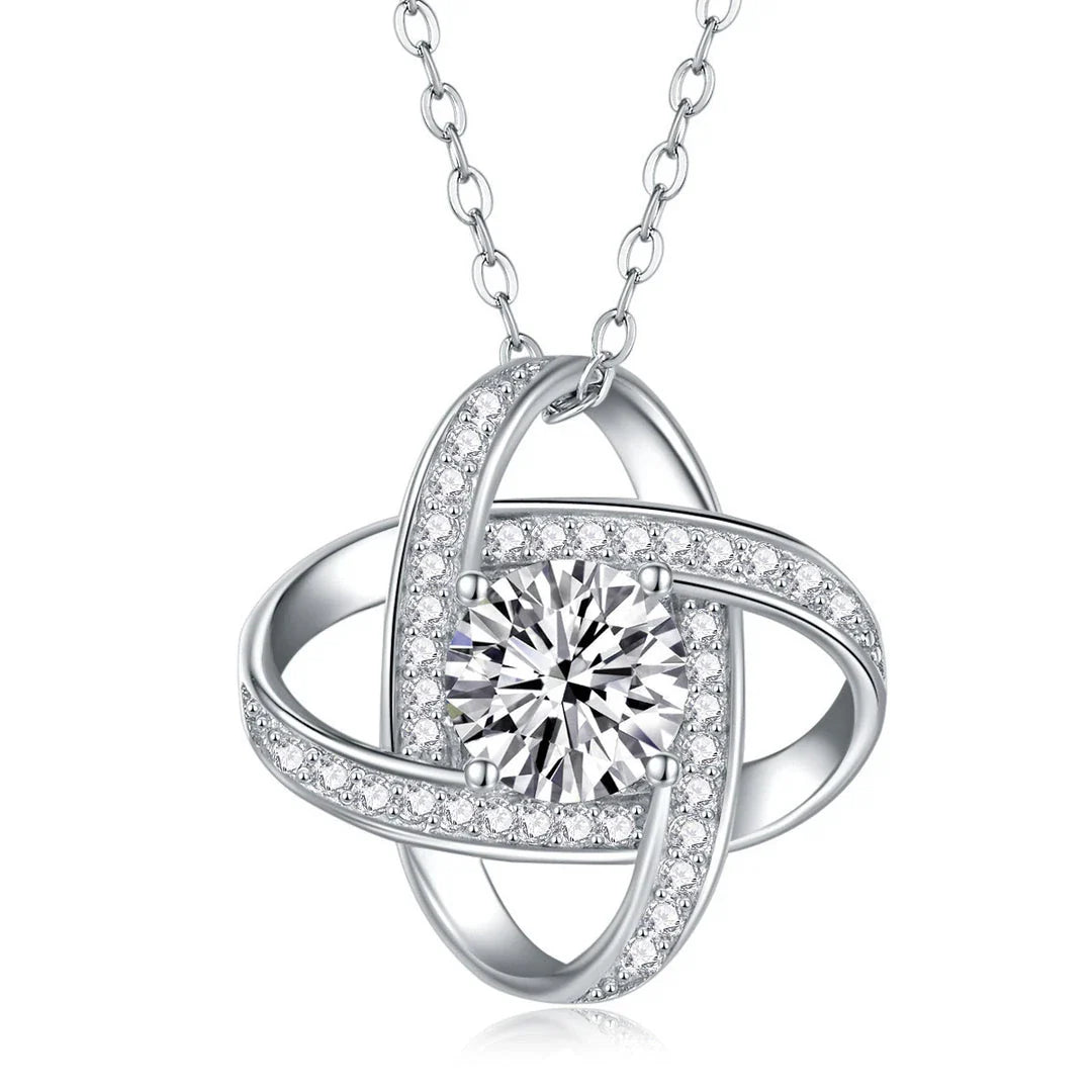 A dazzling diamond-accented star pendant necklace made of 925 sterling silver with a delicate clavicle chain, making a thoughtful holiday gift for her.