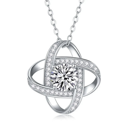 A dazzling diamond-accented star pendant necklace made of 925 sterling silver with a delicate clavicle chain, making a thoughtful holiday gift for her.