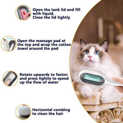 Multifunctional Cat Grooming Brush with double-sided design and skin-friendly comb teeth