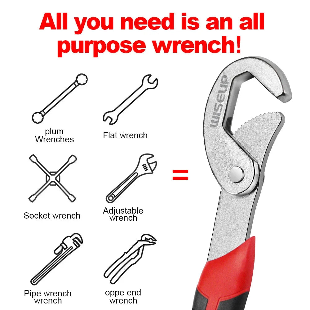 2Pcs Multifunctional Adjustable Pipe Wrench with Anti-Slip Handle, Versatile and Durable Tool for Home Repairs, Woodworking, and Machinery Maintenance