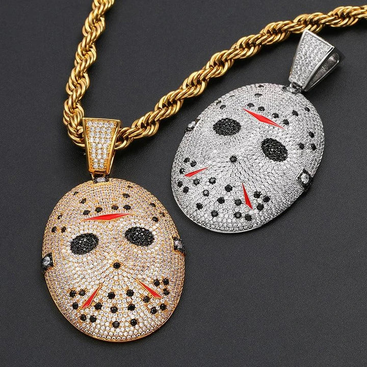 Stylish chainsaw-inspired pendant necklace made of premium copper and stainless steel