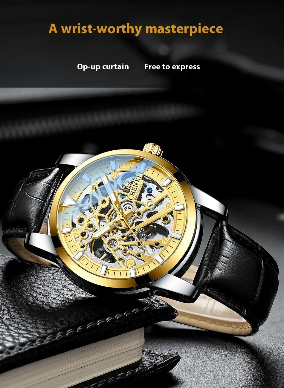 Trendha Automatic Mechanical Watch with Waterproof and Luminous Design in Various Color Options