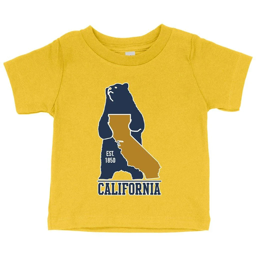 Cozy California Baby Bear T-Shirt in pink with a vintage-inspired bear graphic design