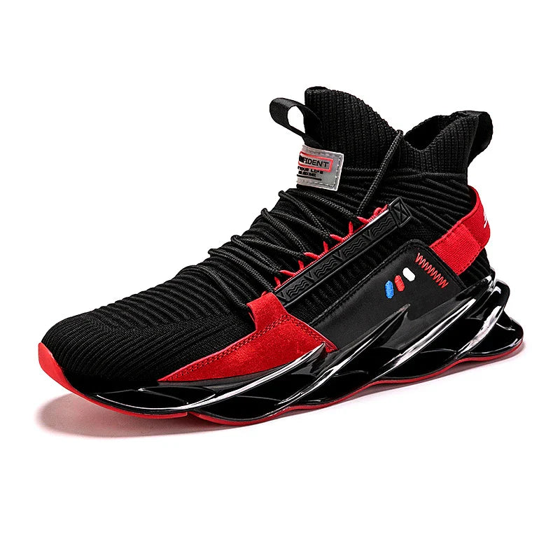 Breathable, lightweight casual sneakers with a blade-style sole in various color options