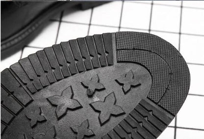 Men's waterproof, breathable, versatile black business casual shoes with durable rubber sole and comfortable PU insole