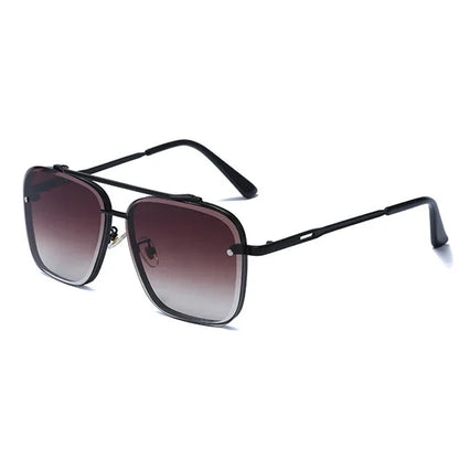 Classic Vintage Square Sunglasses with Durable Alloy Frame and UV400 Polycarbonate Lenses
