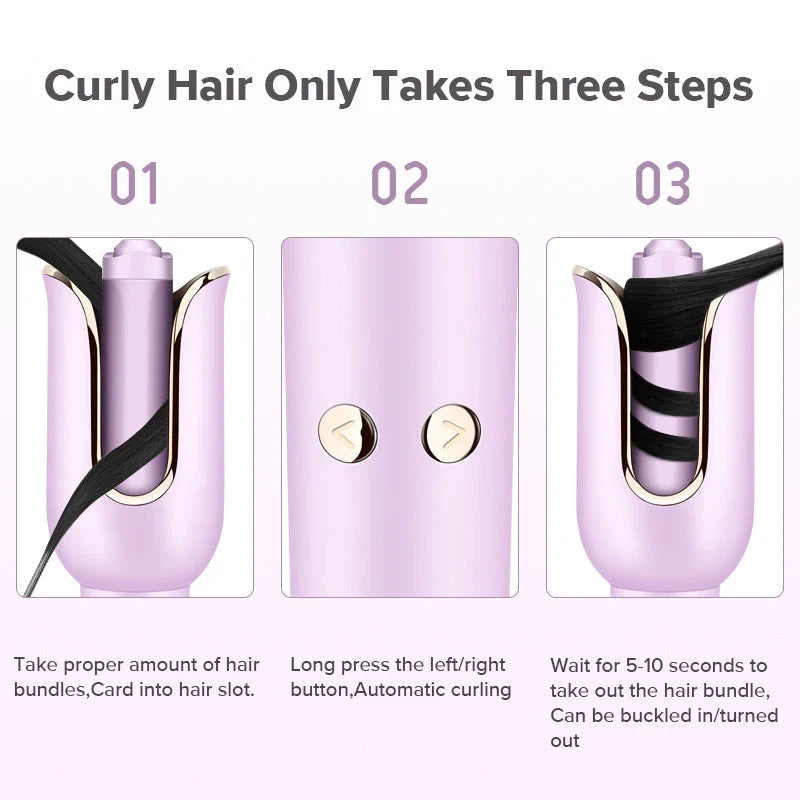 Automatic Rotation Electric Hair Curler with ceramic coating and rapid heating for salon-quality curls