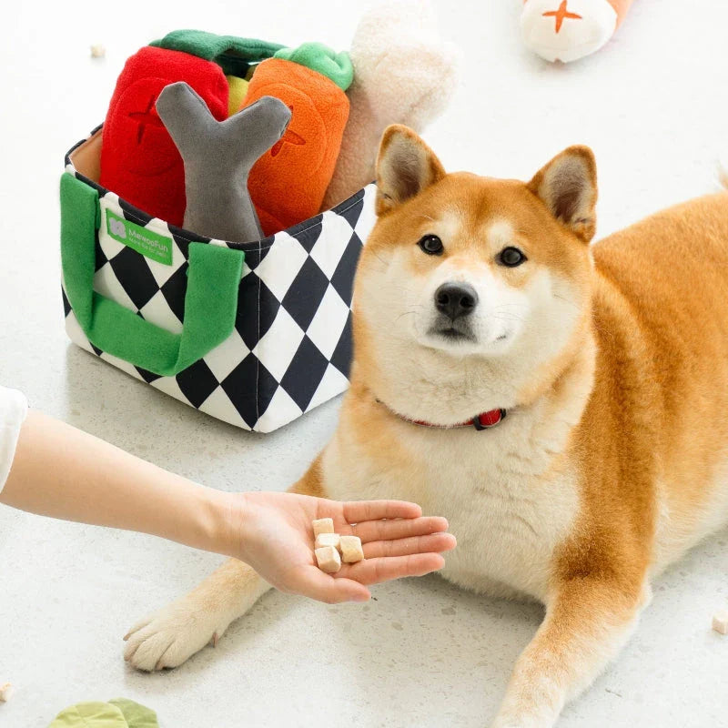 Interactive plush dog snuffle toy set with vibrant colors, chew and squeak features, and a puzzle feeder to engage your pup's senses and promote mental stimulation.