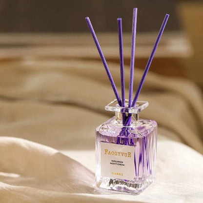 Romantic Manor Perfume Reed Diffuser Set with elegant glass bottle and wooden reeds, delivering a long-lasting, soothing fragrance to enhance your home's ambiance.