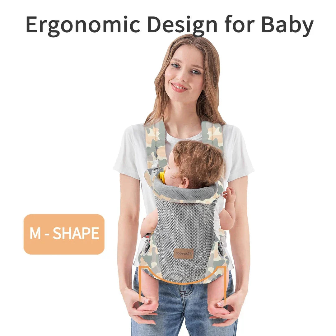 Premium Newborn Baby Carrier with Ergonomic Support, Versatile 3-in-1 Design, and Breathable Cotton Fabric