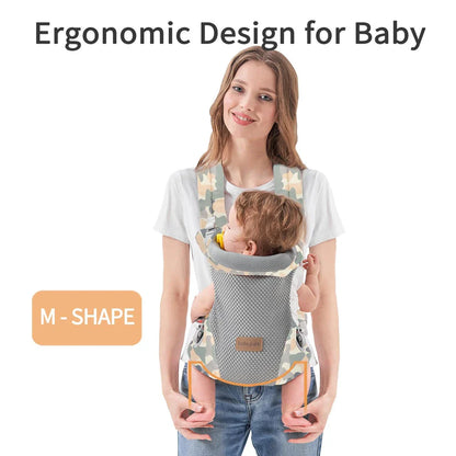 Premium Newborn Baby Carrier with Ergonomic Support, Versatile 3-in-1 Design, and Breathable Cotton Fabric