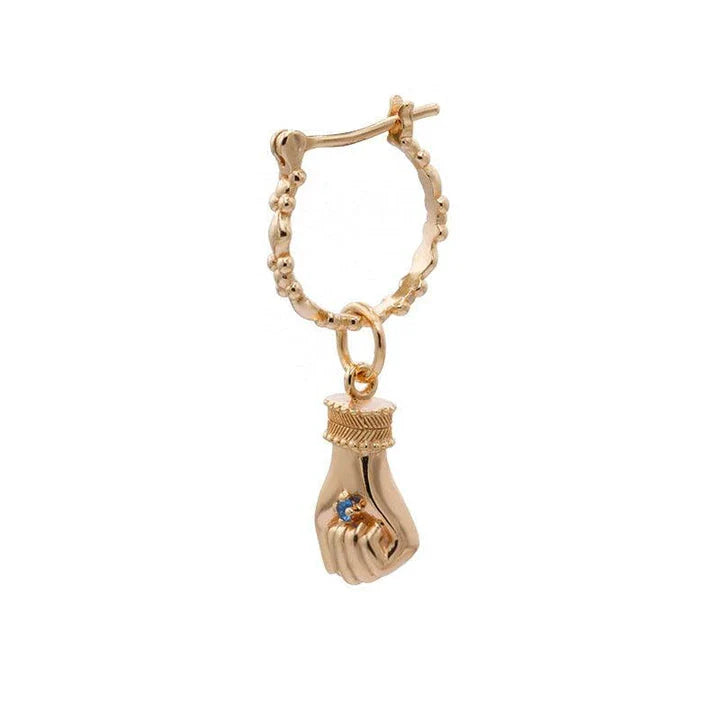 Premium gold-plated hand guard and elegant eardrop set with geometric design