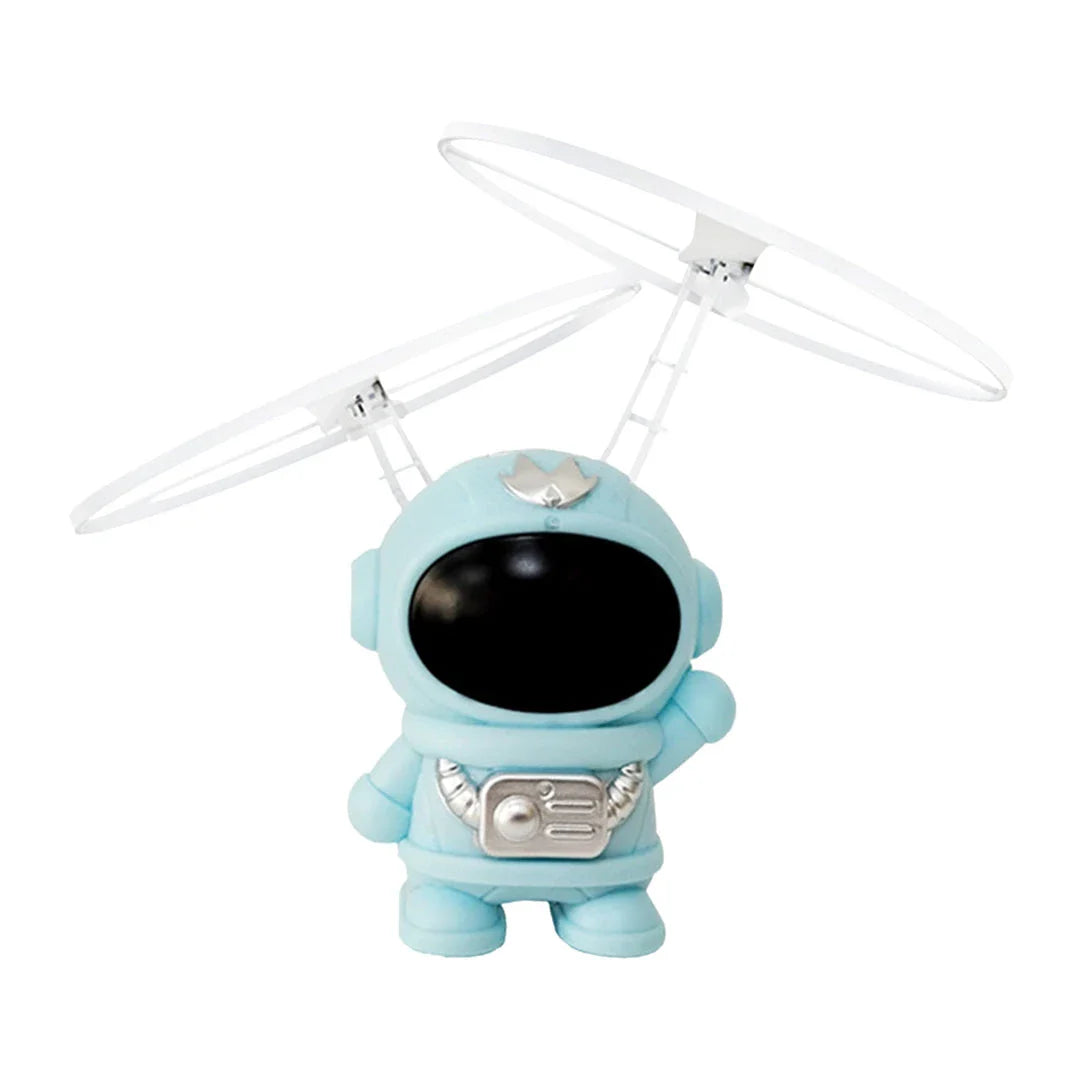 Interactive Flying Astronaut Robot with vibrant LED lights, hand-controlled flight, and durable ABS construction